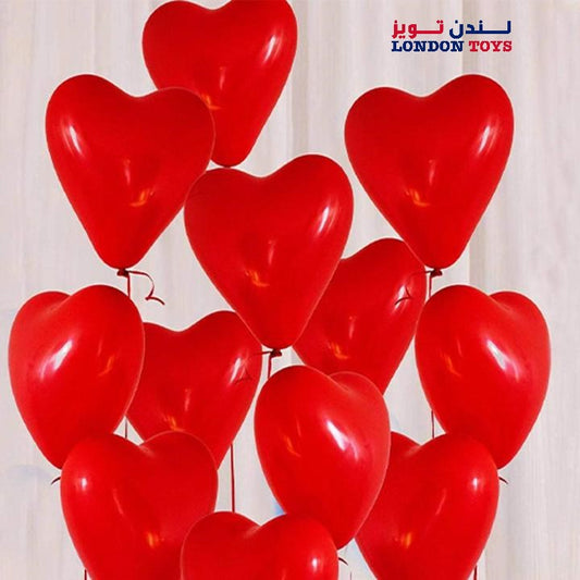 Heart-Shape Latex Balloons 12Pcs - Red