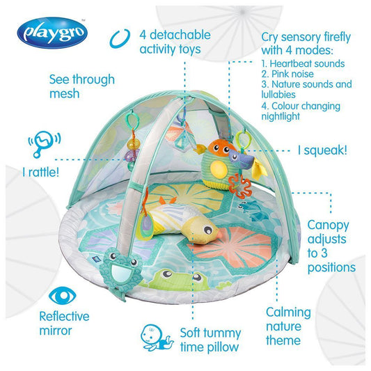 Playgro - Zen Garden Light Up Cry Sensor Canopy Play Gym