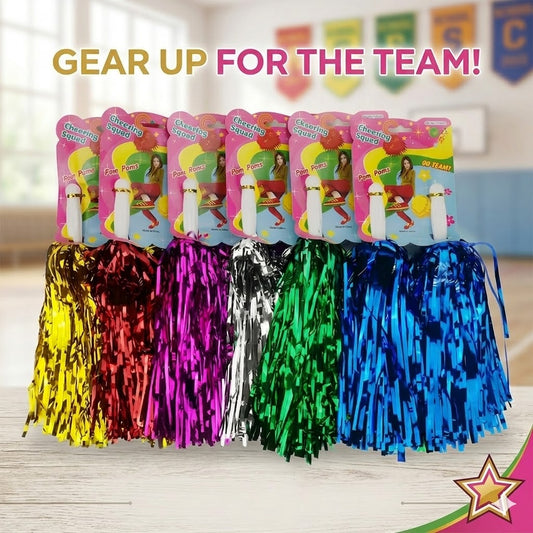 Cheering Squad - Foil Pom Poms Assorted (1PC)