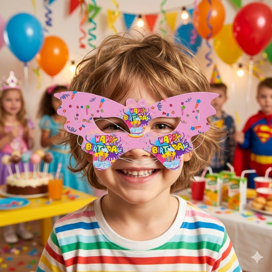 Party Paper Eye Mask Happy Birthday – 6PC Pack