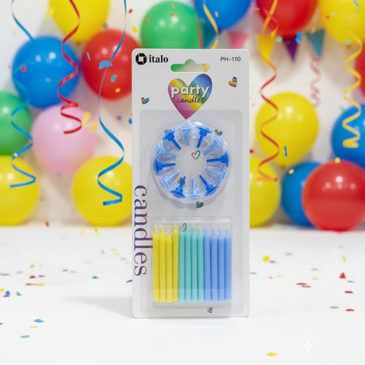 PARTY CANDLE MULTICOLOUR 12PCS