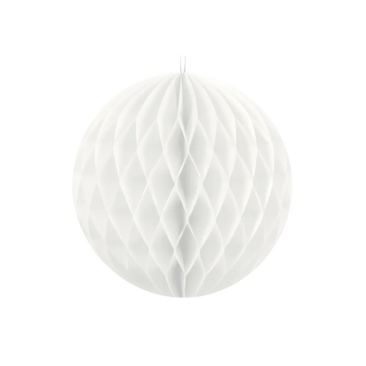 Paper Honeycomb Decoration 23cm – 1 Piece (White)