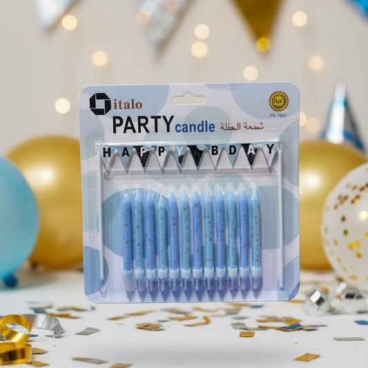 PARTY CANDLE 12PC BLUE