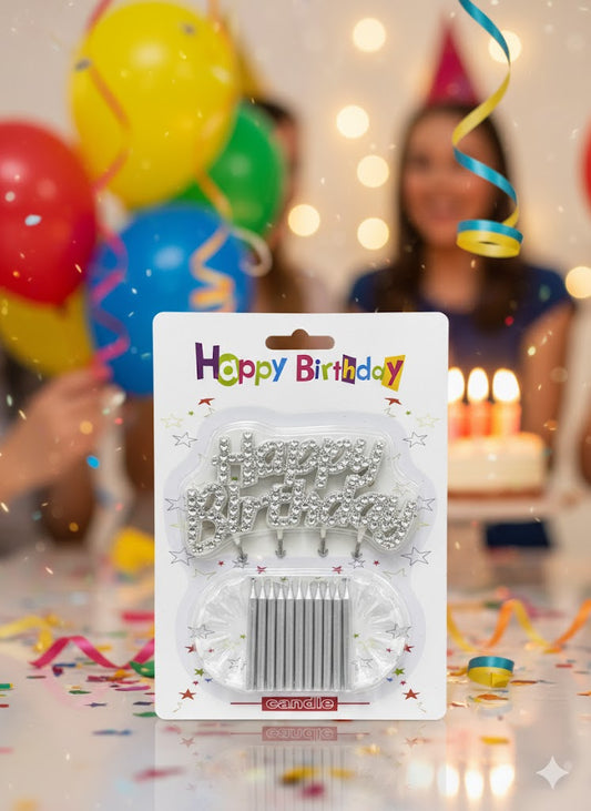 Happy birthday Candle 24 PCS SILVER