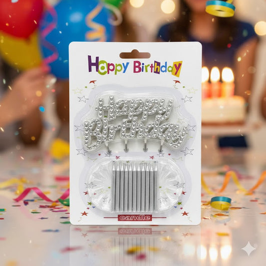 Happy birthday Candle 24 PCS SILVER