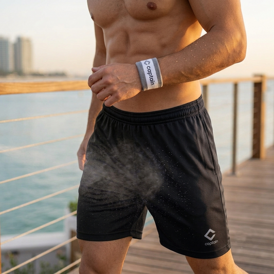 Captain Football Shorts M Size | Sports Training Shorts | Black