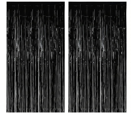 Shimmering Foil Fringe Curtain Backdrop 1.pc - Black ( 1 Meter (Width) x 1.8 Meters / 180 cm (Height) Regular price