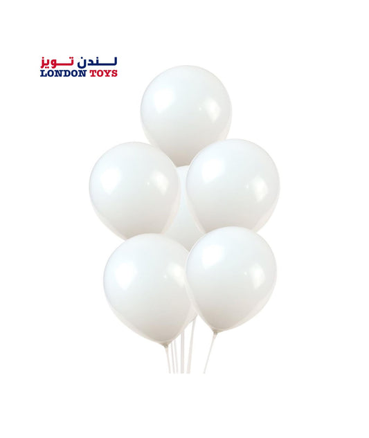 Latex Balloons for Party Pack of 25 White Color