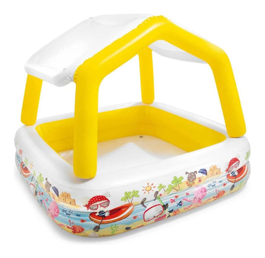 Intex Aquarium Inflatable Pool With Sunshade - 157 X 157 X 122 Cm