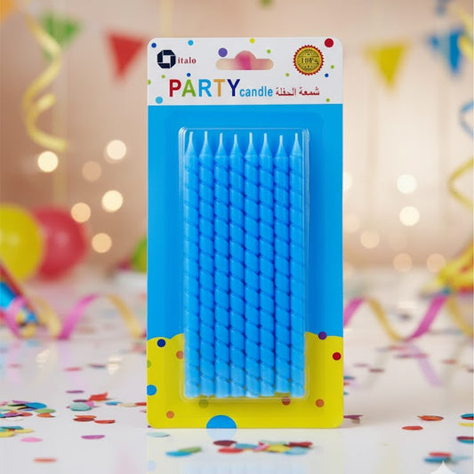 PARTY CANDLE BLUE 8PCS