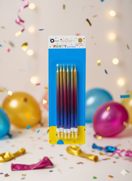 PARTY PENCIL CANDELS 6.Pc