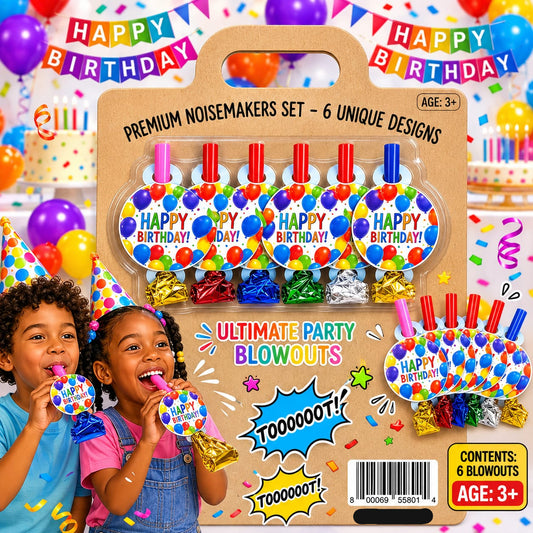 Happy Birthday Party Blow Out – 6 Piece Set