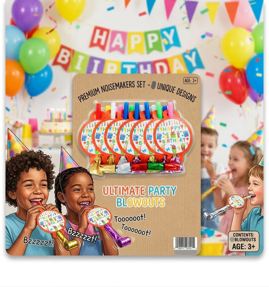 Happy Birthday Party Blow Out – 6 Piece Set