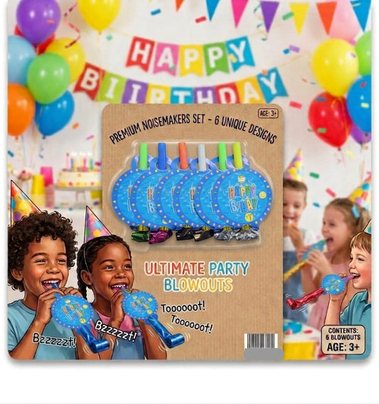Happy Birthday Party Blow Out – 6 Piece Set