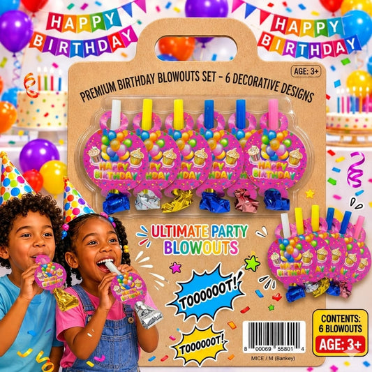 Happy Birthday Party Blow Out – 6 Piece Set