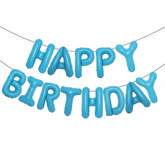 Happy Birthday Foil Banner 16"inch Sky Blue