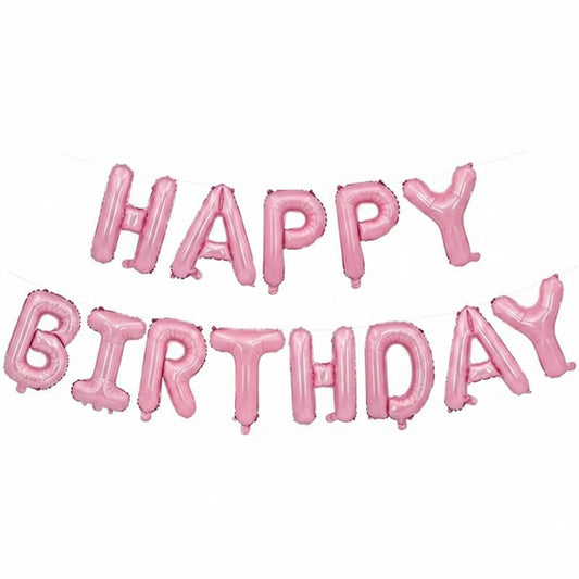 Happy Birthday Foil Banner 16"inch Pink