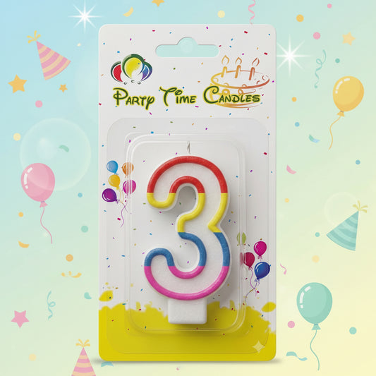 Party Number Candle – "3"