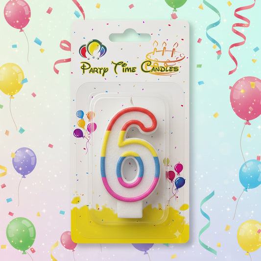 Party Number Candle – "6"