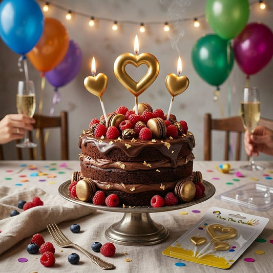 Heart Shaped Cake Candles – 3 PC Set