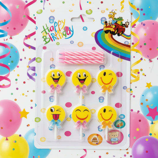 Smiley Birthday Candles β 6 PCS