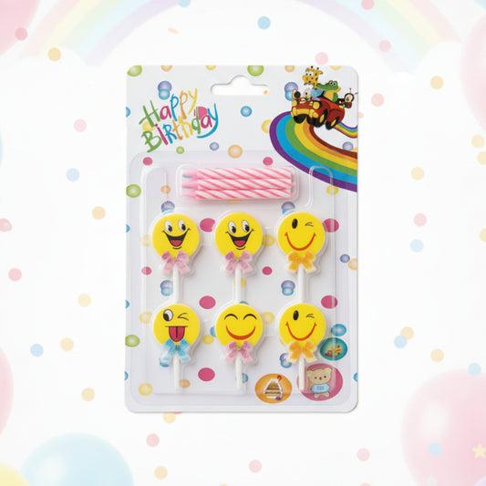 Smiley Birthday Candles β 6 PCS
