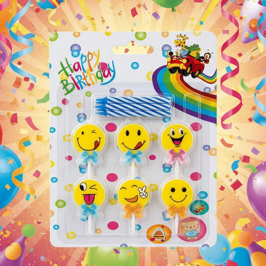 Smiley Birthday Candles β 6 PCS