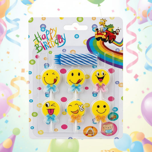 Smiley Birthday Candles β 6 PCS