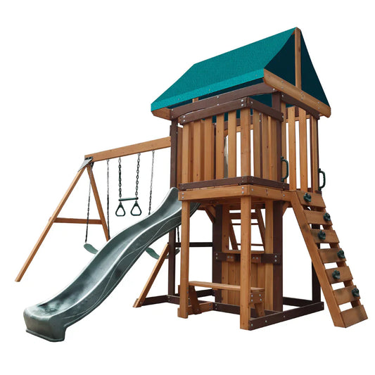 Mountpeak Logan Swing Set &playhouse With Balcony