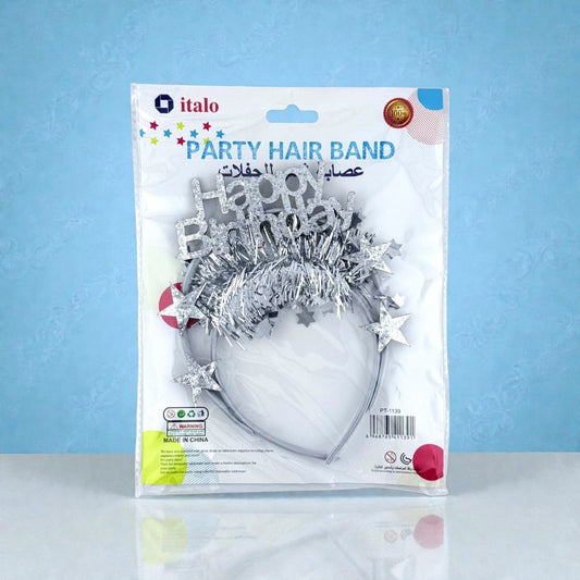ITALO - HAPPY BIRTHDAY HAIR BAND DOUBLE (SILVER)