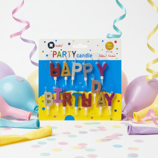 Happy Birthday Letter Candles ( Multicolor)