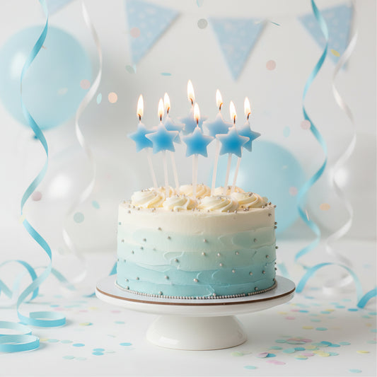 Party Star Candle – 4 Piece Set - Blue