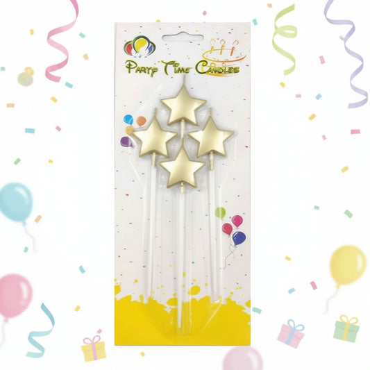 Party Star Candle – 4 Piece Set - Gold
