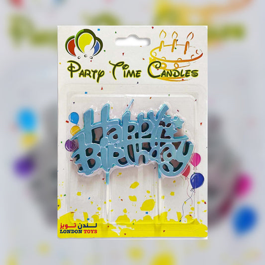 Party Time - Happy Birthday Candle Blue