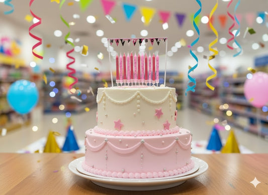 HAPPY BIRTHDAY PARTY CANDLE 12PC PINK