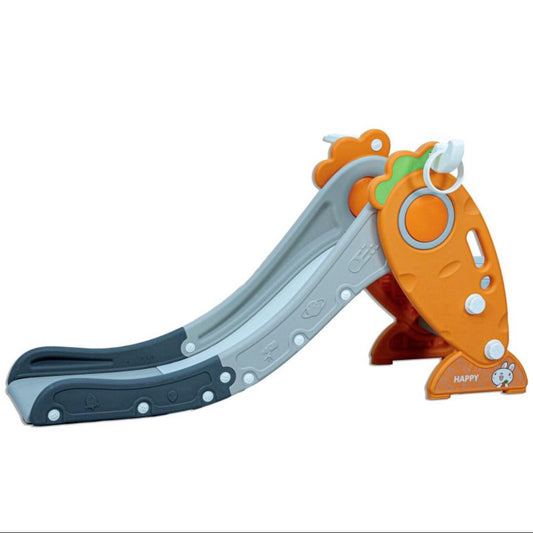 Little Toddler Small Size Slide with Basketball Hoop, Orange - Grey
