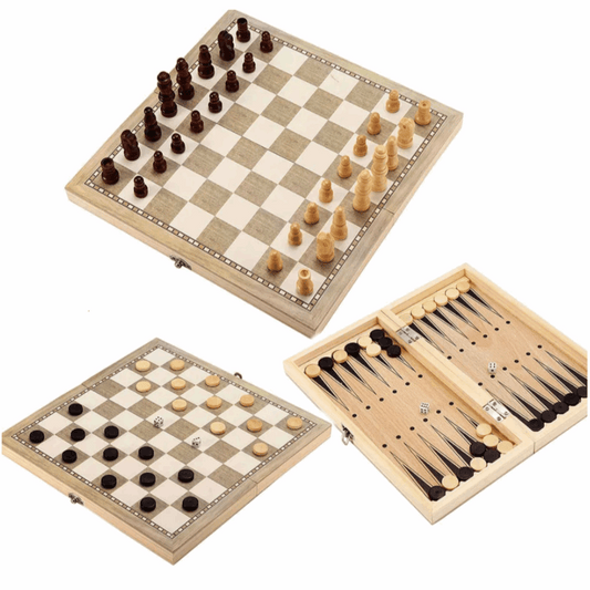 Chess Board- 3in 1 Game (chess, Checkers & Backgammon)