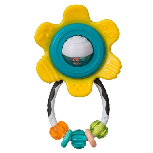 Infantino teether for babies with colorful flower design and textured surfaces for soothing gums