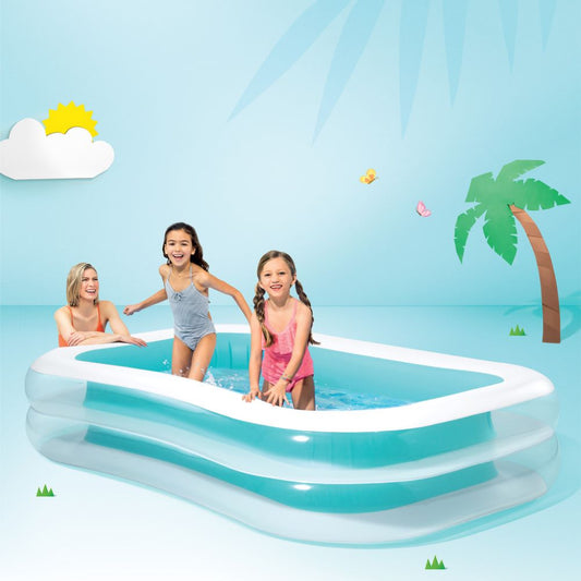 Intex inflatable family pool Qatar featuring a spacious design for kids to play and enjoy during hot summer days