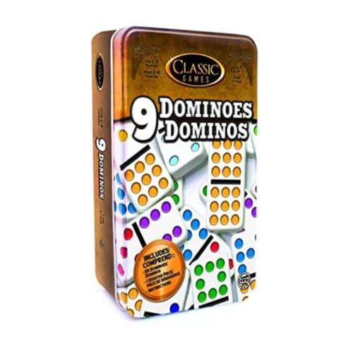 Tcg 9 Dominoes In Tin Case 2-6 Player'S