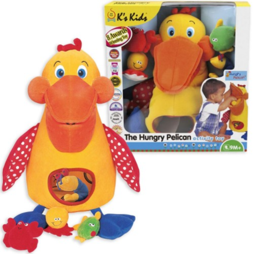 K's Kids Hungry Pelican Activity Toy with Colorful Soft Toys for Infants and Toddlers