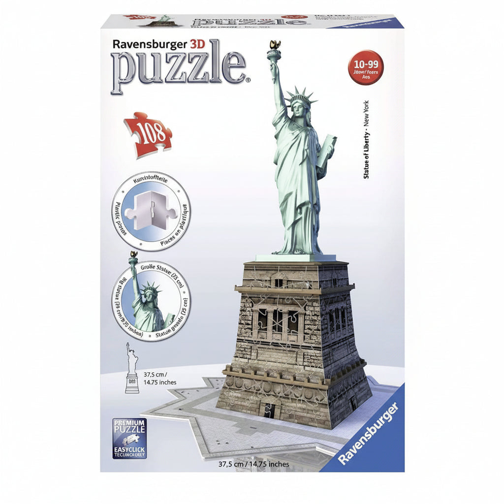 Ravensburger 3D puzzle packaging featuring the Statue of Liberty