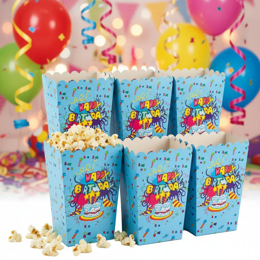 Party Popcorn Cups 6-Piece Pack! ("Popcorn Not Included" )