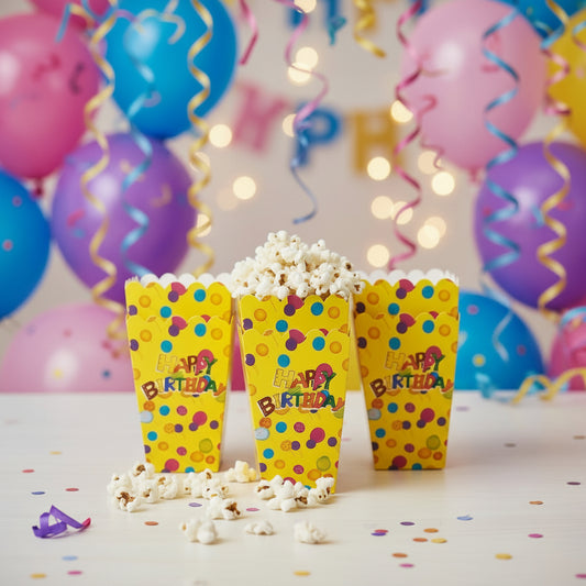 Party Popcorn Cups 6-Piece Pack! ("Popcorn Not Included" )