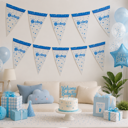 PARTY - TRIANGLE  BANNER "A LITTLE  BOY"