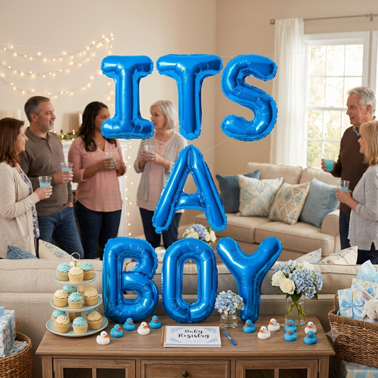 Letter Balloons - ITS A BOY 16" Inch Alphabet Letters Foil Balloon (Blue)