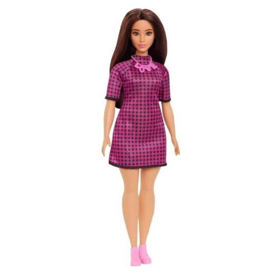 Barbie Fashionistas Doll With Black And Pink Checkered Dress