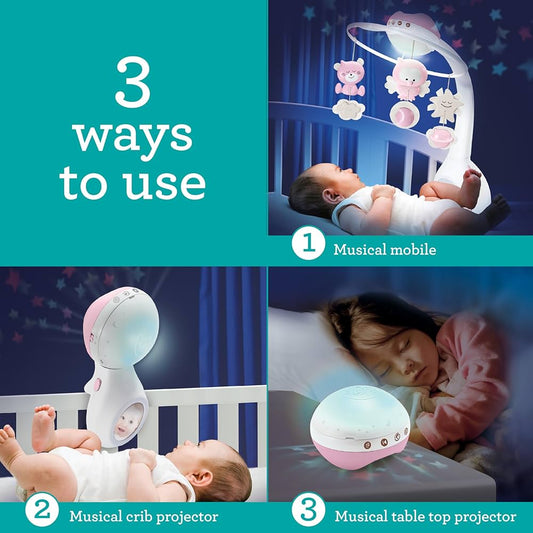 Infantino 3-in-1 Projector Musical Mobile - Pink