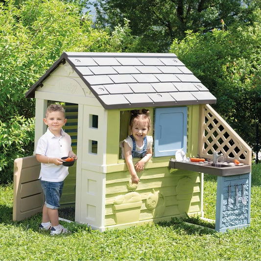 Smoby Life Pretty Playhouse with Kitchen 810738 | Kids Garden House | Outdoor Playhouse