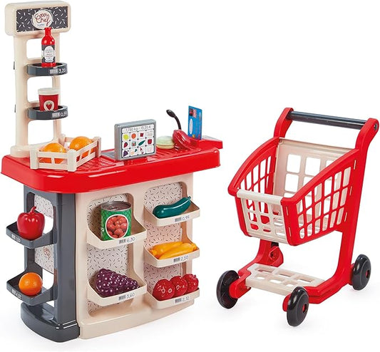 Ecoiffier Toy – 1676 – Cash Register + Trolley – Role Play for Children